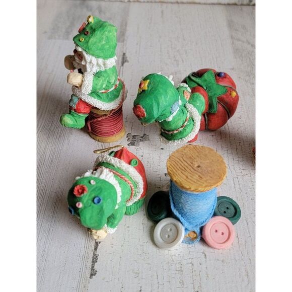 Enesco sewing pin needle thread Santa Claus figurine ornaments set Xmas 1983 - Picture 8 of 13